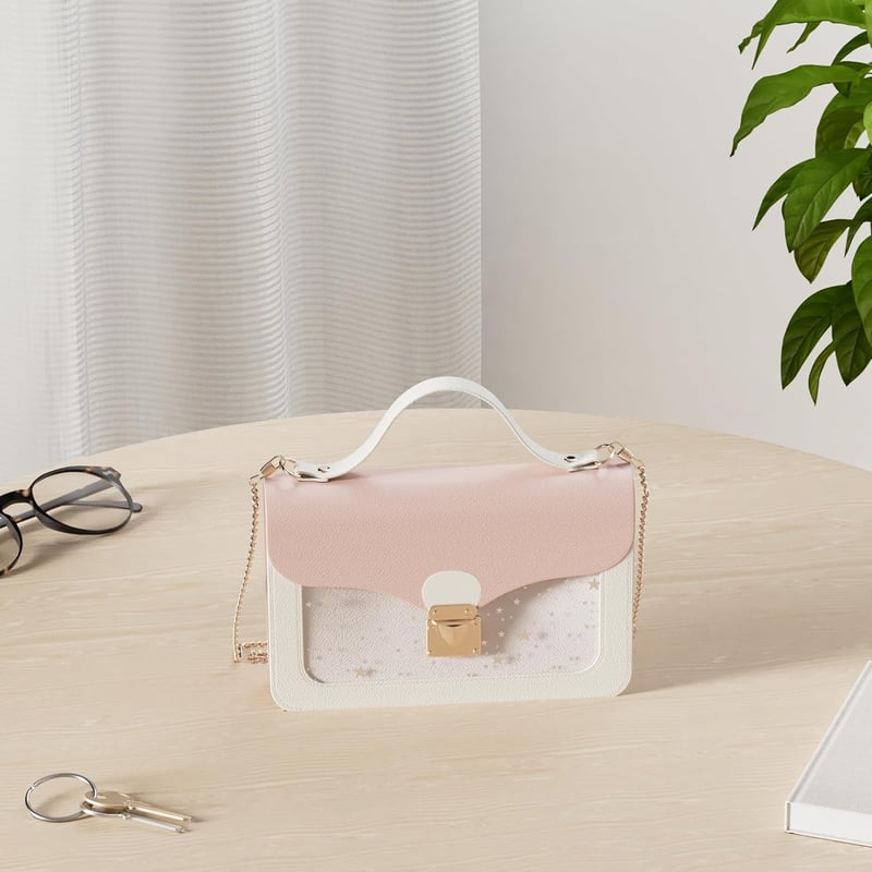 Geantă de umăr pentru femei A-QMZL cu lanț roz și compartiment pentru telefon, geantă crossbody