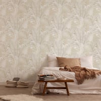 A.S. Création Livingwalls dzsungel tapéta 396474 bézs krémszínű pálmaleveles virágmintás falipapír 10,05 m x 0,53 m 5