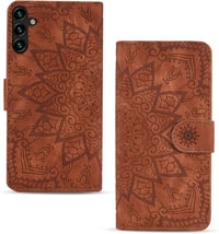 Samsung Galaxy A35 5G Mandala Mintás Piros Bőr Flip Tok Kártyatartóval 2