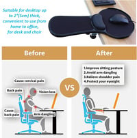LL-COEUR Állítható Ergonomikus Egérpad Kartámasszal - Memóriahabos Csuklótámasz Asztalhoz (Fekete) 3