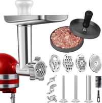 KitchenAid Artisan húsdaráló szett - rozsdamentes acél, 3 kolbásztöltővel, 4 tárcsával, 2 késsel és burgerpréssel 1