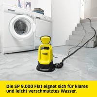 Kärcher SP 9.000 Lapos Merülőszivattyú 9000 l/h - Szennyezett Vízhez, 7m Merülési Mélység, 5mm Szemcseméretig, 1mm Maradékvíz Magasság 3