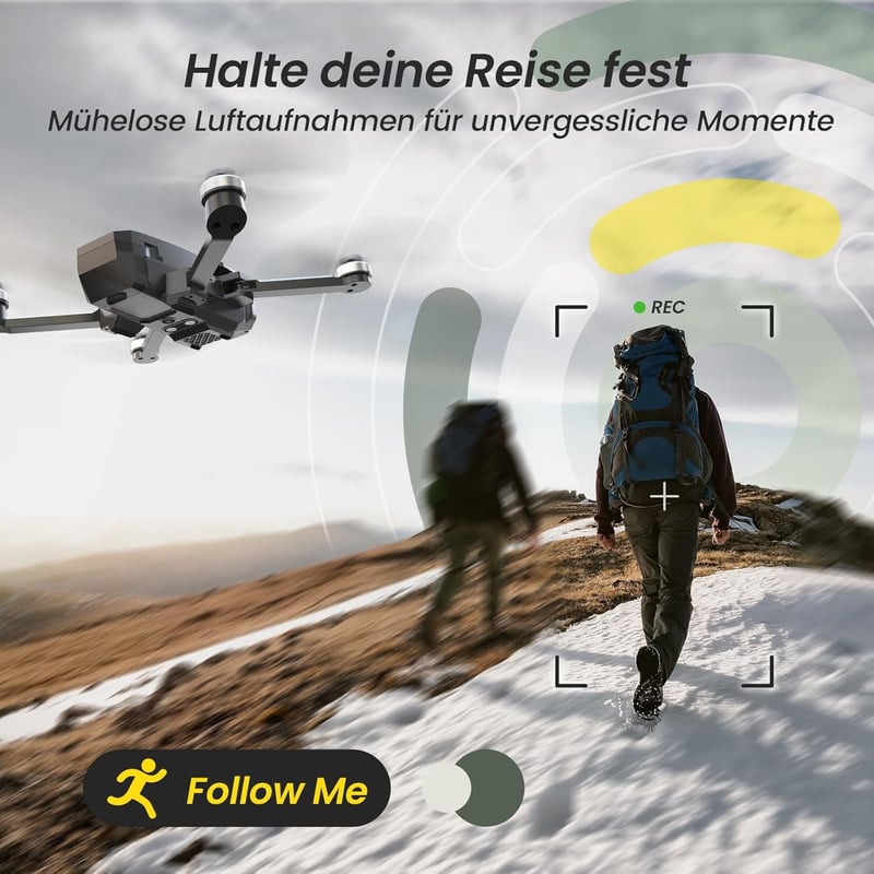 Holy Stone HS720E GPS Drón 4K EIS UHD Kamerával, Távirányítós Quadcopter 2 Akkumulátorral, Követés Funkcióval, 5G WiFi, Kefementes Motor, Ke