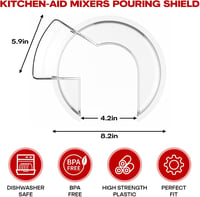 KitchenAid robotgéphez kiöntésvédő fedél, 4,5-5 literes keverőtálhoz, átlátszó 4