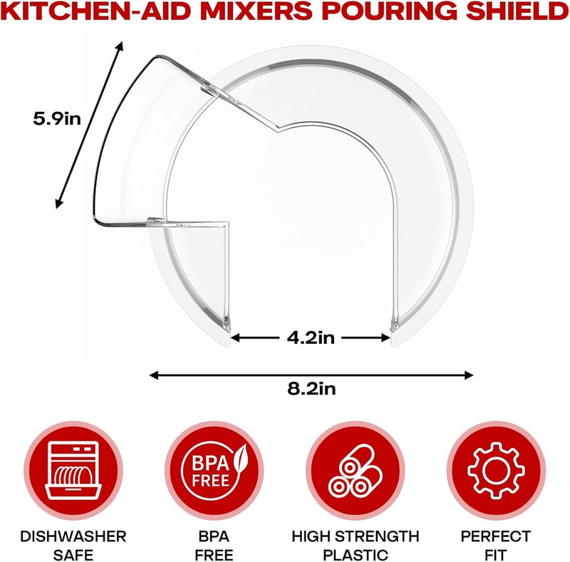 KitchenAid robotgéphez kiöntésvédő fedél, 4,5-5 literes keverőtálhoz, átlátszó