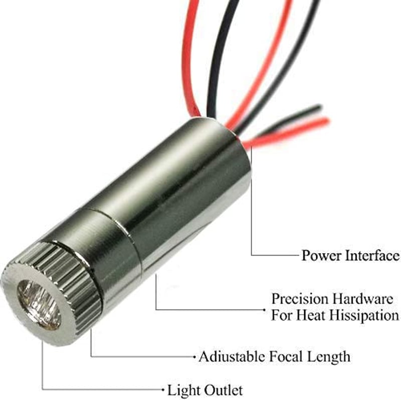 CTRICALVER 520 nm Zöld Lézer Vonal Modul 3-5V Fém Házzal - Ipari Szintezéshez, Pozicionáláshoz, DIY Projektekhez + AA Elemtartóval