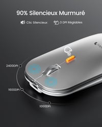 ProtoArc KM100-A Vezeték Nélküli Háttérvilágítású Billentyűzet és Egér Szett MacBookhoz - Bluetooth AZERTY Fehér Kompatibilis iPhone, iPad,  4