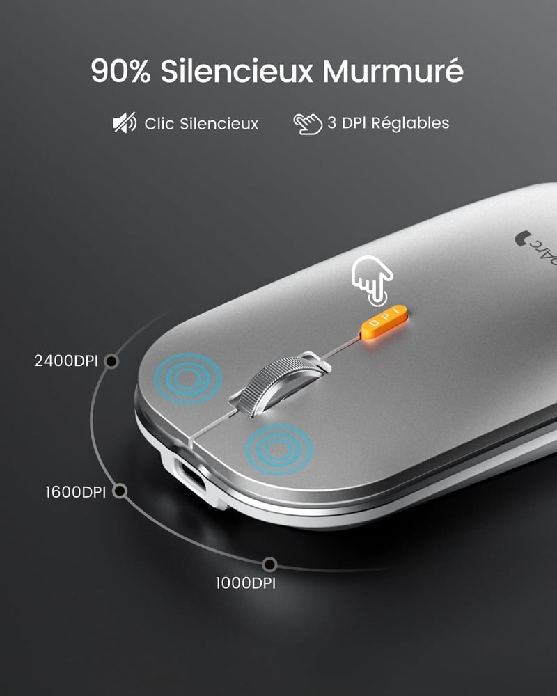 ProtoArc KM100-A Vezeték Nélküli Háttérvilágítású Billentyűzet és Egér Szett MacBookhoz - Bluetooth AZERTY Fehér Kompatibilis iPhone, iPad, 