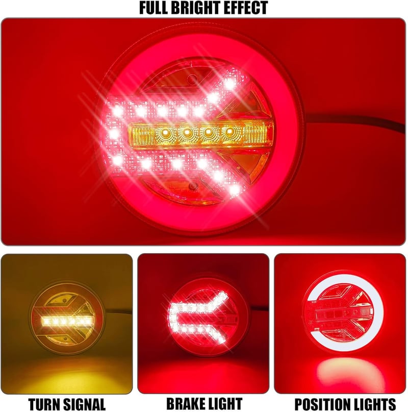 AOJO LED hátsó lámpa 12V/24V, E-jelzéssel, vízálló, univerzális