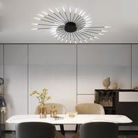 minifair Modern LED Mennyezeti Lámpa 42 Fejes Fényerőszabályozható Fekete Csillár 3000K-6000K Távirányítóval Hálószobába Nappaliba Irodába 6