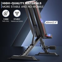 PASYOU Összecsukható Edzőpad 9x4x3 Állítható Pozícióval - Has- és Hátizom Tréner, 318 kg Teherbírással Otthoni Edzéshez 5