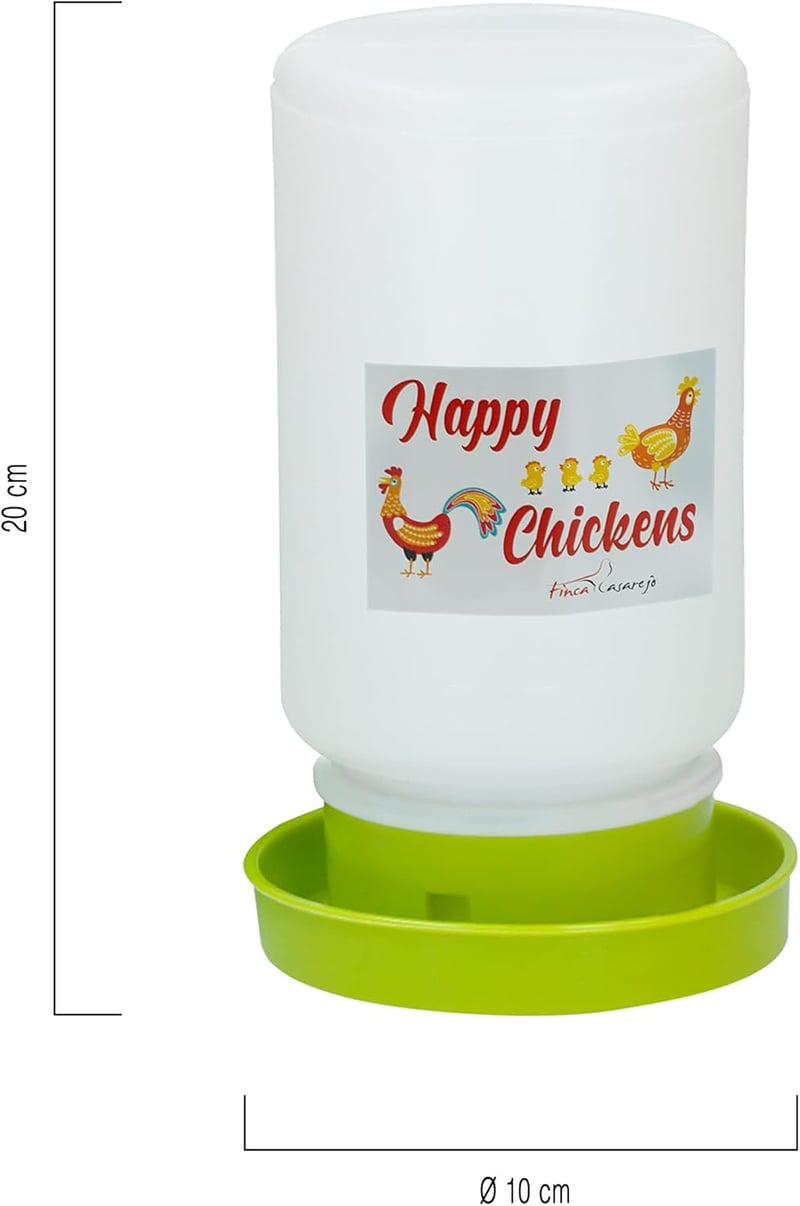 Happy Chickens Csirke és Fürj Etető-Itató Szett - 1kg Etetőtál és 1L Itató Kiscsibéknek