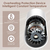 Bizcasa 2400W ionos hajszárító, AC motor, diffúzorral - Fehér 4