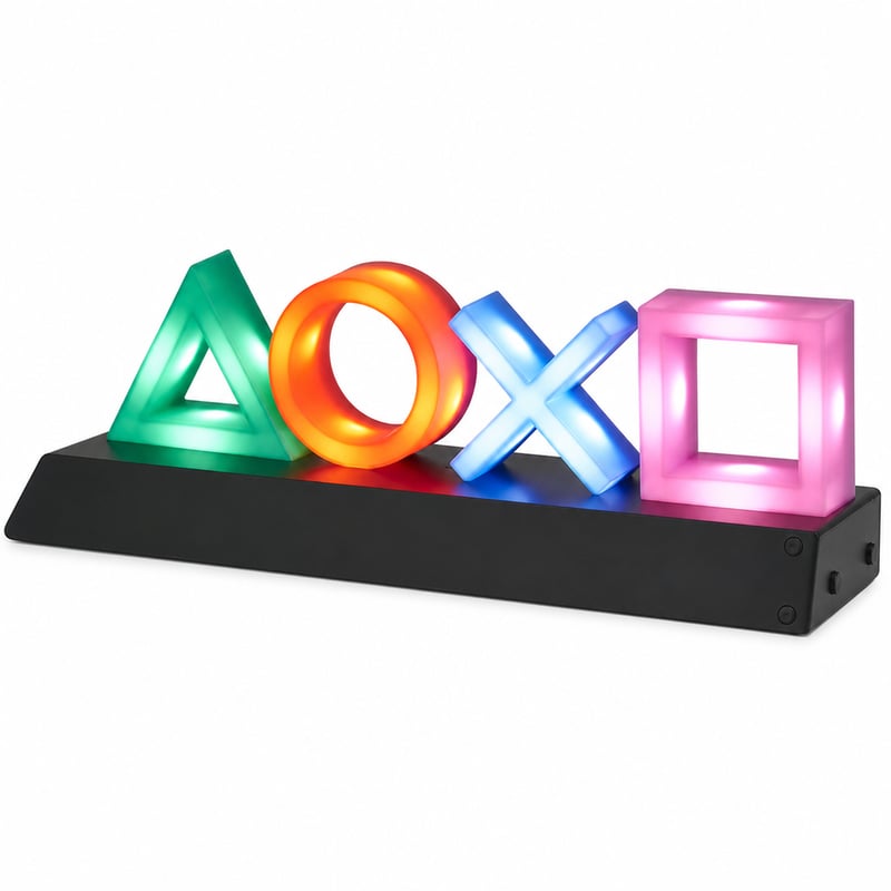 Paladone PlayStation Icons PP4140PS stolna svjetiljka koja mijenja boju — neispravna, djelomično radi: radi samo na baterije (stanje: vidi 2. sliku)