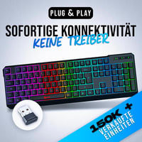 KLIM Chroma Gamer Billentyűzet - RGB Háttérvilágítás - 2ms Válaszidő - Vízálló - PC, Mac, PS4, PS5 Kompatibilis - Fekete 2