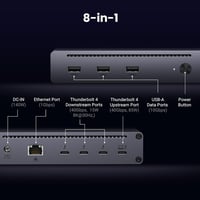 UGREEN Revodok Max 208 Thunderbolt 4 Dokkoló - 40Gbps, 3 TB4 Port, Dual 4K@60Hz/8K Kijelző, 85W Töltés, Gigabit Ethernet, Mac Mini M4 Pro Ko 2