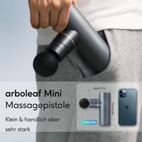 arboleaf Mini Masszázspisztoly 3200 RPM - Intelligens AI Szintekkel, 4 Fejjel, Könnyű Izomfeszültség-oldó Készülék, USB-C Töltés, Hordtáskáv 3