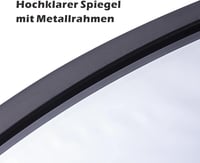ZENIDA Kerek Tükör 60 cm Fekete Fém Kerettel - Modern Fali Tükör Előszobába, Fürdőszobába, Nappaliba - Vékony Keret, Elegáns Dizájn 4
