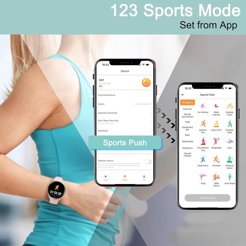 Fsdibst 1,39" Okosóra Férfiaknak - 120 Sportmód, Telefonálás, Vérnyomásmérés, Fekete