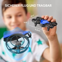 Tomzon Mini Drón Gyerekeknek - Kék, 24 Perces Repülési Idő, Harci Mód, 360° Védelem 4