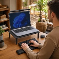 Ergonomický pracovný kútik: filter + lampa + stojan + opierka 1