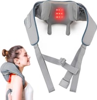 Új 2024 Shiatsu nyak- és vállmasszírozó készülék melegítéssel, 5D forgó masszázzsal - szürke 1