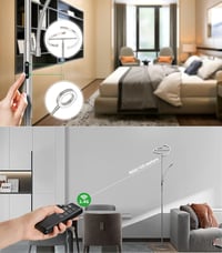STEO Állólámpa LED 27W Ezüst Dimmelhető Távirányítóval - Állítható Színhőmérsékletű Modern Lámpa Olvasólámpával Nappaliba, Hálószobába, Irod 4