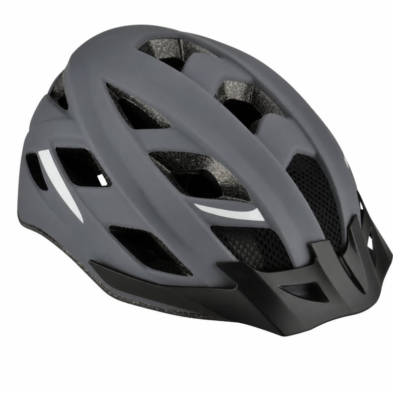Cyklistická prilba Fischer Urban Levin, sivá, L/XL (58-61 cm), s osvetleným vnútorným krúžkom — chýba nastavovacia skrutka veľkosti (stav: pozri 2. obrázok)