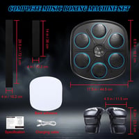 ITEFDTUTNE Okos Zenei Box Gép - Bluetooth Falra Szerelhető Edzőeszköz 9 Nehézségi Szinttel, LED Kijelzővel és Kesztyűkkel, Otthoni Edzéshez 7