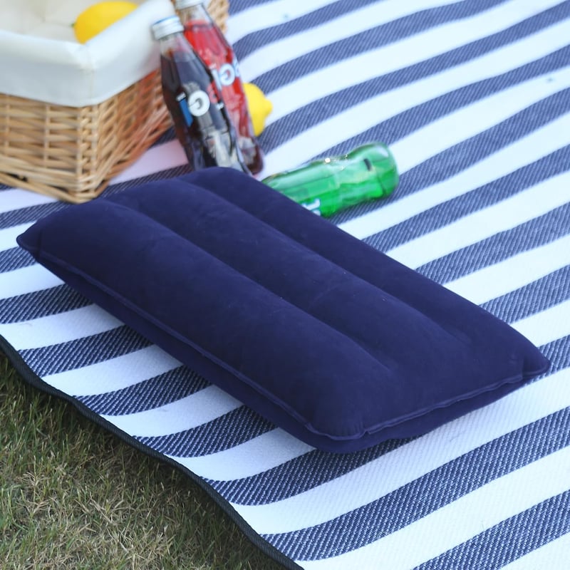 SUTAFOR Felfújható Párna, Ultrakönnyű Kempingpárna, Kék PVC Ülőpárna Utazáshoz, Strandra, Túrázáshoz, 44 x 28 cm, 60g
