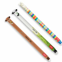 Set LEGAMI brišućih gel olovaka, 3 komada - medvjedić, panda, lama - crna, plava, zelena, crvena tinta - 0,7 mm - termo-osjetljiva olovka koja se briše 2