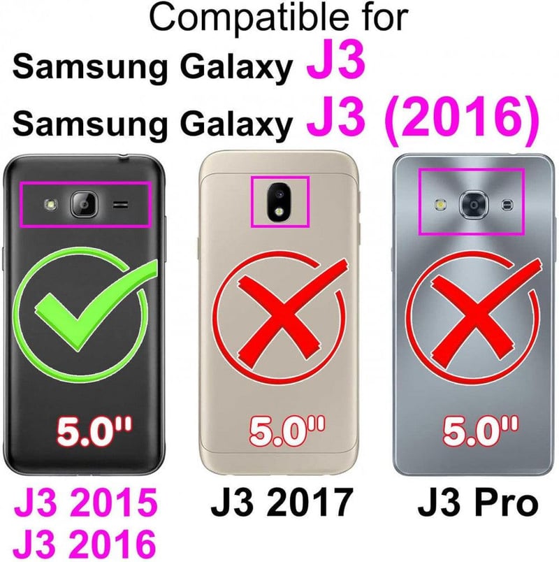Samsung Galaxy J3 2016 Macskás Bőrtok - Kártyatartós, Mágneszáras (Felújított)