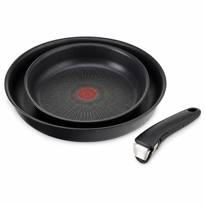 Tefal Ingenio Preference On serpenyő szett 24 és 28 cm levehető nyéllel egymásba rakható tapadásmentes indukciós 2 db + nyél használt
