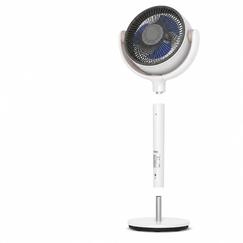 Inteligentný stojanový ventilátor DREO s RGB svetlom, oscilácia 120°+120°, tichá prevádzka 20 dB, 8-hodinový časovač, biely – bez diaľkového ovládania