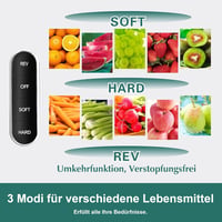 Fretta Slow Juicer Gyümölcs- és Zöldségprés 200W - Széles 76mm Adagolónyílás, Hidegprés Technológia, Könnyen Tisztítható Fekete Gyümölcsfacs - Black 7