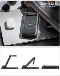 SwanScout 3az1-ben iPhone Apple Watch AirPods Pro vezeték nélküli töltőállomás fekete 7