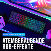 KLIM Chroma Gamer Billentyűzet - RGB Háttérvilágítás - 2ms Válaszidő - Vízálló - PC, Mac, PS4, PS5 Kompatibilis - Fekete 5
