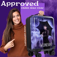 Wednesday Addams gurulós bőrönd gyerekeknek - Hivatalos kézipoggyász 4 kerekű 3