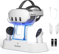 NexiGo LED-es töltőállomás Oculus Quest 3-hoz, Elite pánttal kompatibilis - Fehér 1