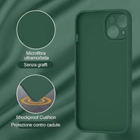 iPhone 14 Szilikon Tok Mikroszálas Béléssel, 2db-os Szett Fekete-Zöld 3