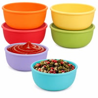 Set 6 boluri mici cu capac din silicon webake, boluri pentru gustări de 4 oz, boluri pentru cereale cu capac pentru sos — lipsesc 4 capace (stare: vezi a 2-a imagine) 1