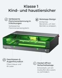 xTool S1 20W Lézergravírozó Alap Készlet - Zárt Biztonsági Lézervágó, Pontos Pozicionálás, Automata Fókusz, 600mm/s Sebesség, Fémhez, Fához 7