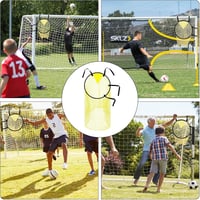 Mellystore Plasă de poartă fotbal - Țintă antrenament - Galben, îmbunătățește precizia șuturilor, instrument de antrenament cu geantă de transport, fixare ușoară, pentru toate vârstele 7