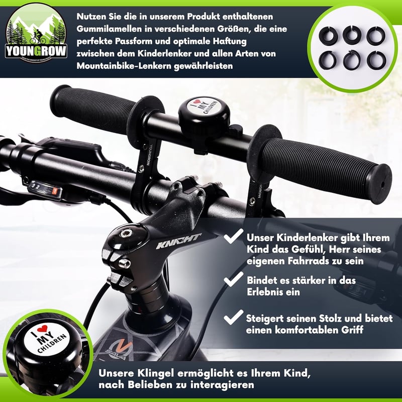 YOUNGROW Első Gyermekülés Kerékpárra - 2-6 Éves, 24kg-ig, MTB Kompatibilis
