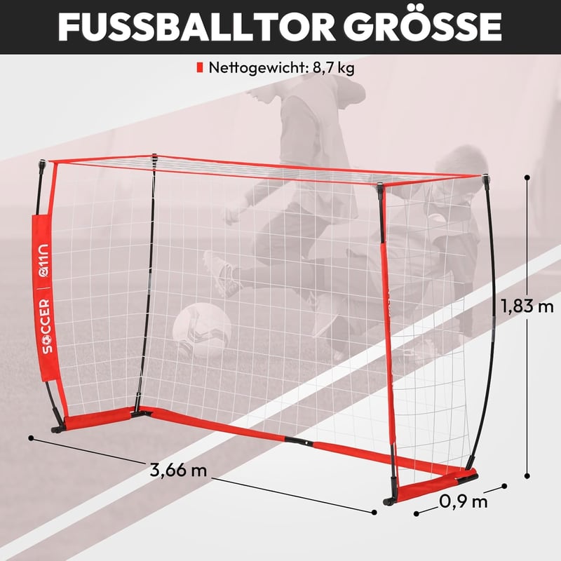 A11N SPORTS Hordozható Futballkapu Gyerekeknek és Felnőtteknek - Gyors Összeállítás, Kerthez vagy Garázshoz