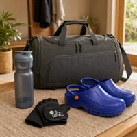 Štartovací balík do fitka: 1x rukavice + 1x taška 45l + 1x šejker 800ml + 1x šľapky 1