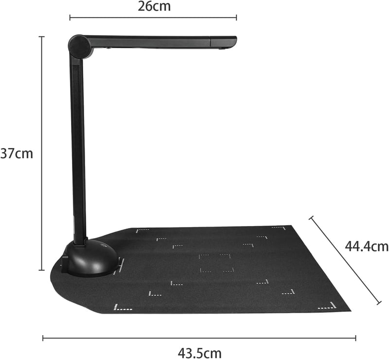 Bisofice H6 16MP Dokumentum Kamera A3/A4 Méretű Hordozható Könyvszkenner OCR Funkcióval, USB Csatlakozással, Windows Kompatibilis Tanároknak