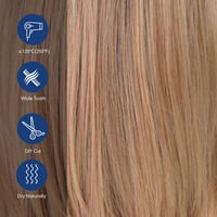 HAIRCUBE Női Paróka 40 cm Ombre Világosbarna Frufruval - Hullámos Szintetikus Paróka Hétköznapi és Cosplay Használatra 6