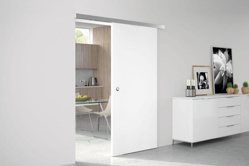 WINGBURG Fa Tolóajtó Lap Simplon Rendszerhez - Fehér Lakkozott (RAL9010) Beltéri Tolóajtó 935x2050 mm, 16 kg