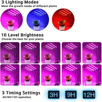 Niello LED Növénylámpa 80 LED-del - Teljes Spektrumú Növénynevelő Lámpa 10 Fényerőszinttel, 3 Móddal, 4 Fejjel és Időzítővel Kertészkedéshez 3